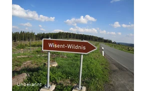 Hinweisschild Wisent-Wildnis