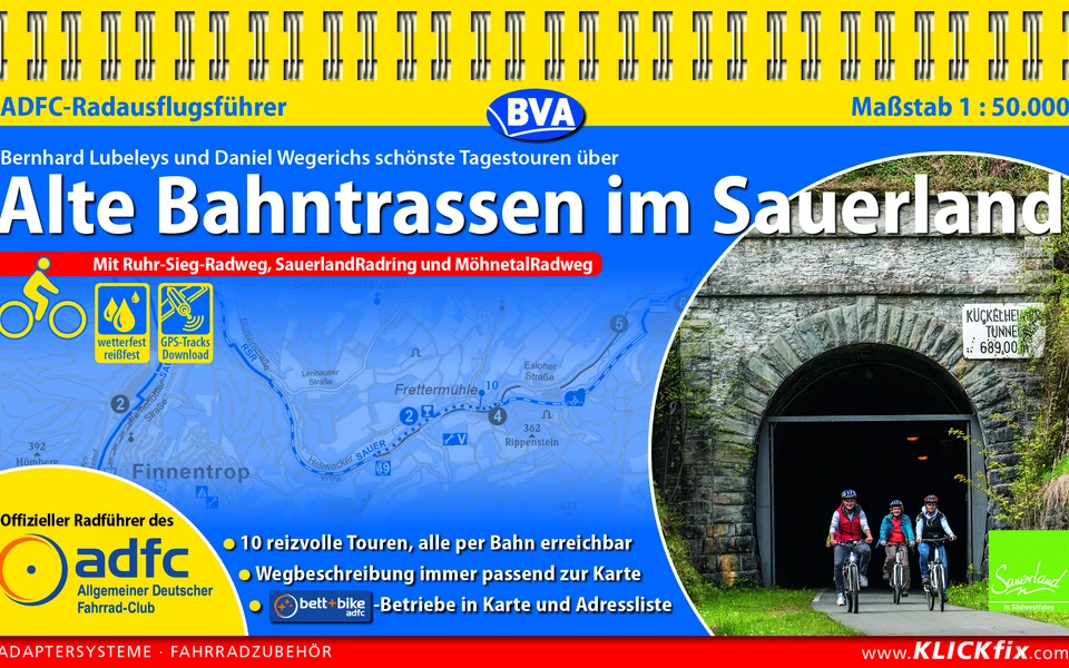 Übersicht BVA Radreiseführer Alte Bahntrassen im Sauerland